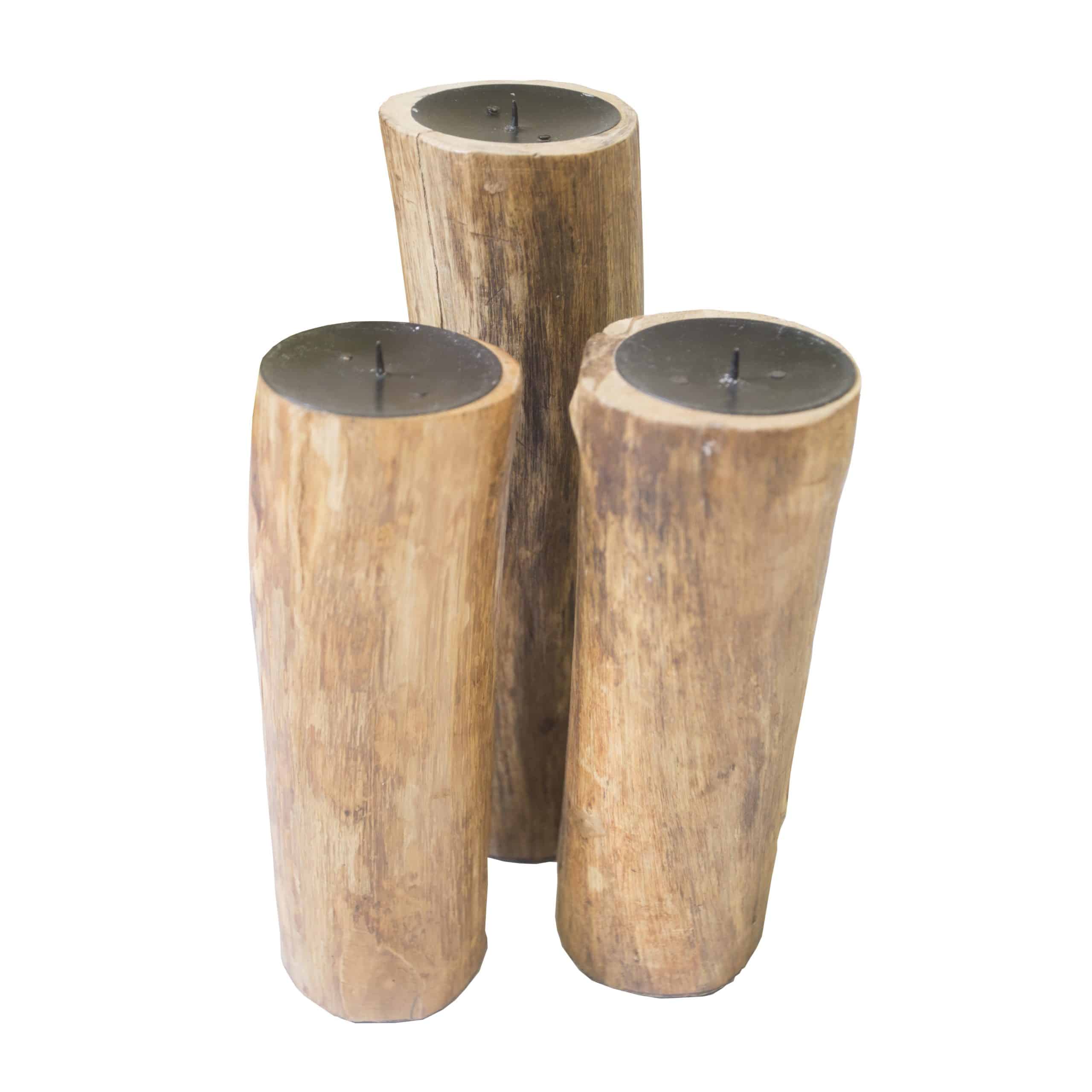 Wooden Candle Holder Set | Lux Furniture Rentals